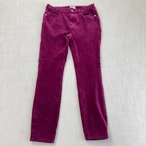 Pilcro High-Rise Skinny Corduroy Pants Magenta Berry Size 28 Anthropologie